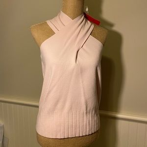 NWT Pink BURNS Cross Chest Sleeveless Top L